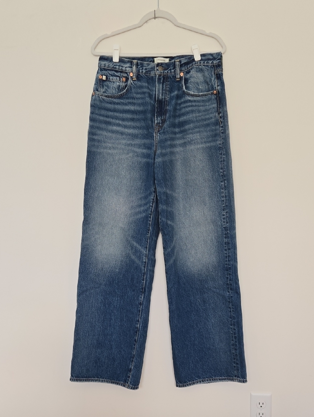 American Eagle AE77 Stovepipe wide leg jeans normcore quiet luxury size 12